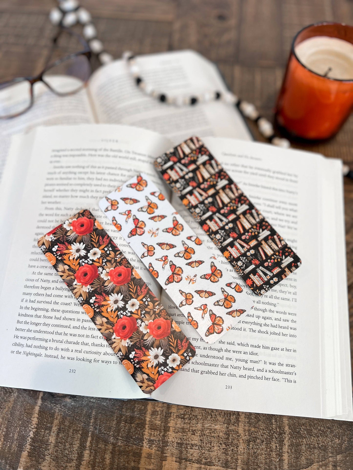 Rust Floral Bookmark