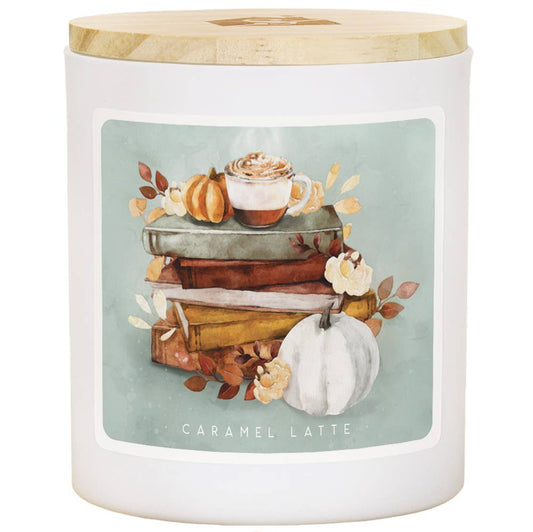 Fall Books Coffee - Caramel Latte Scented Soy Candle