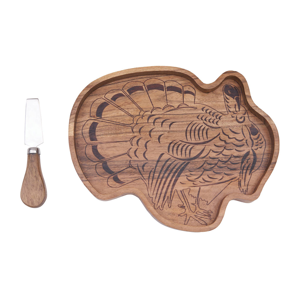 Fall/Harvest Turkey Charcuterie Serving Board With Spreader