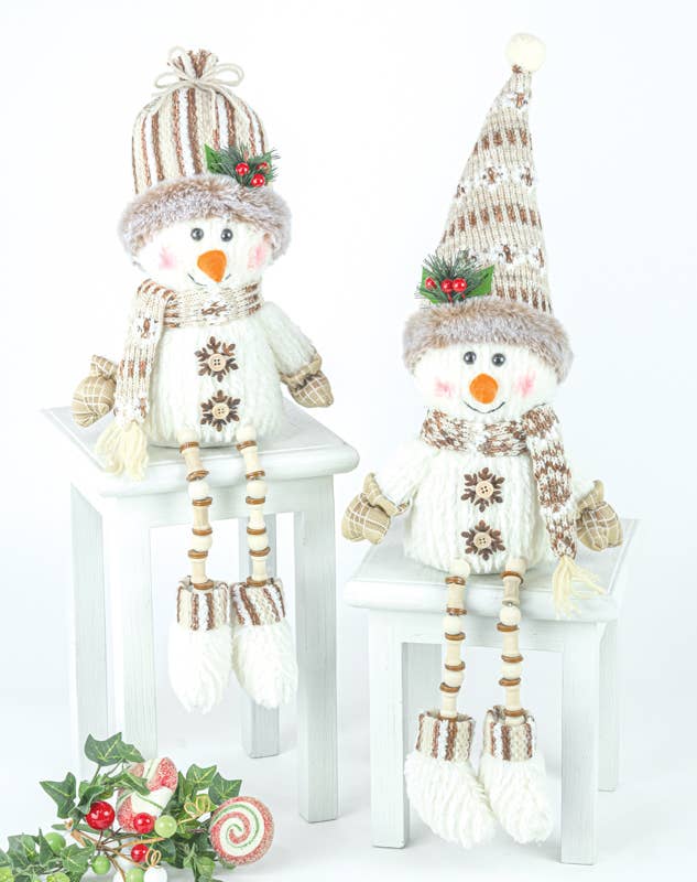 Winter Hazel Button Leg Snowman