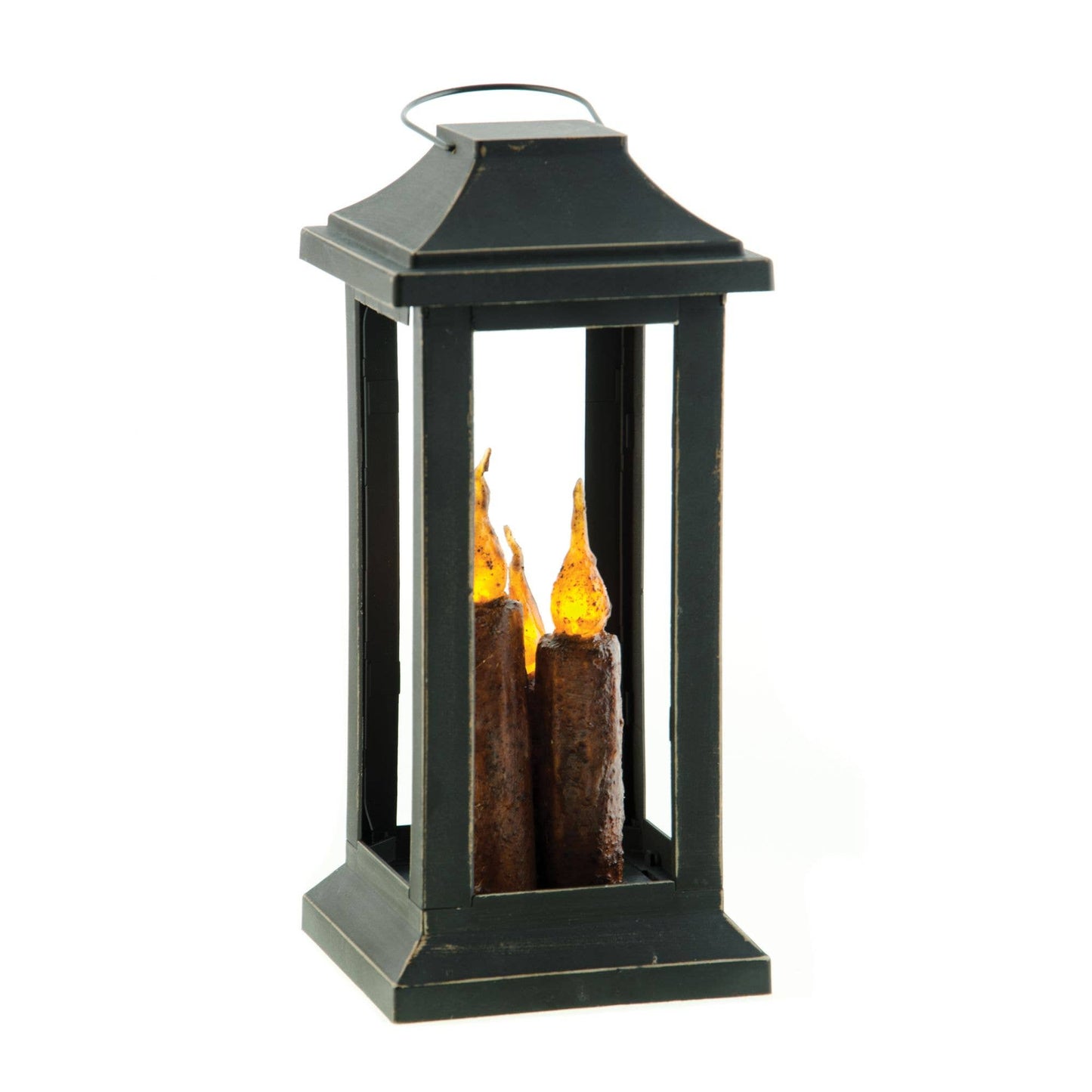 Burnt Mustard Three Taper Lantern - 10 inch