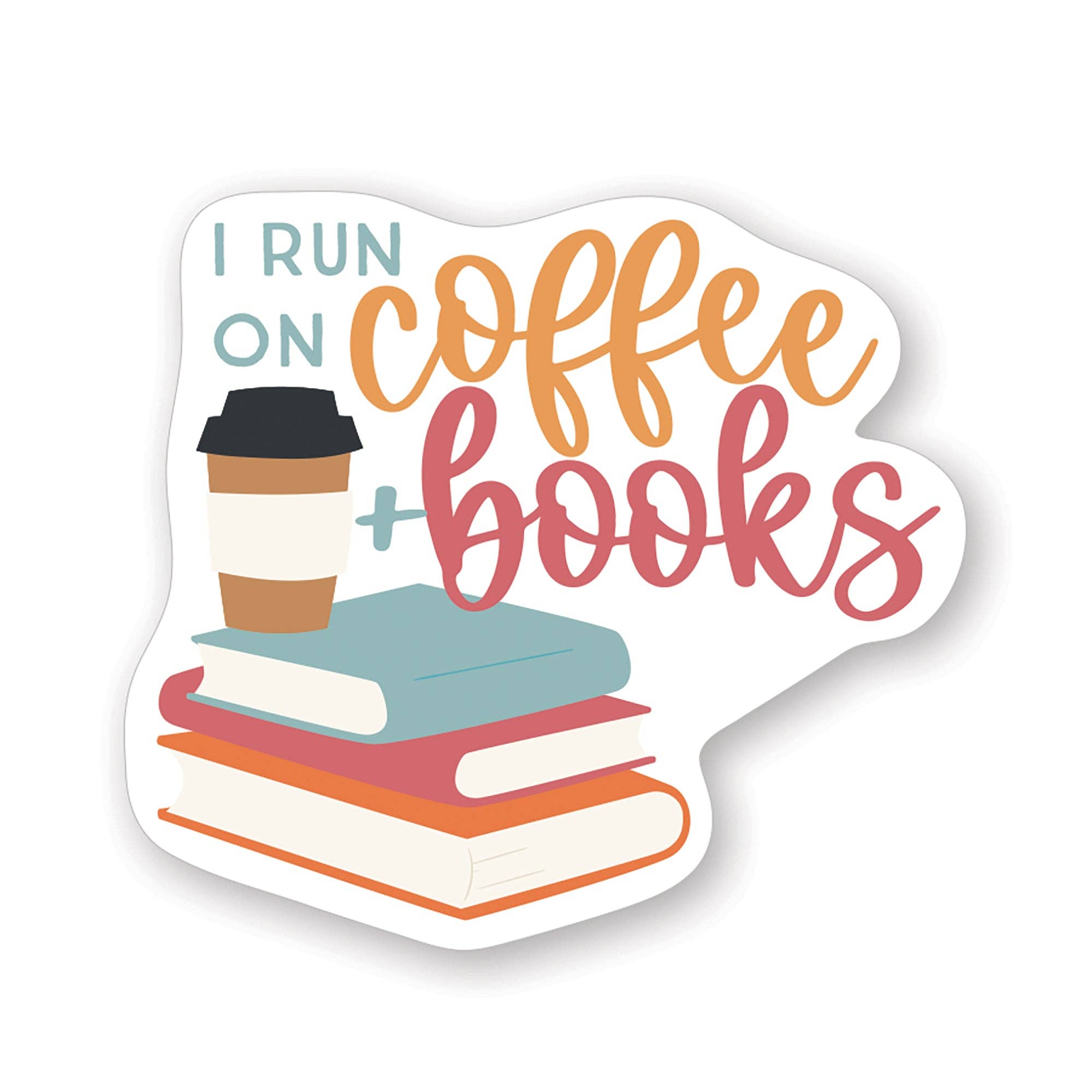 Run On Coffee + Books - Stickers