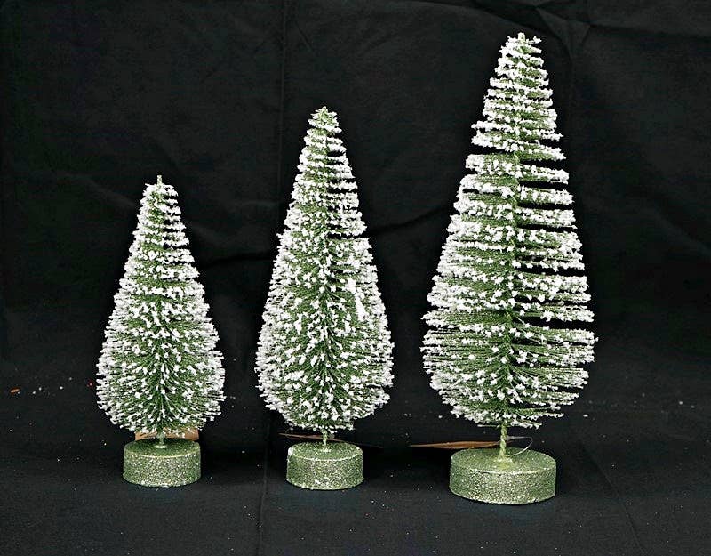 10in Snowy Bottle Brush Mini Tree