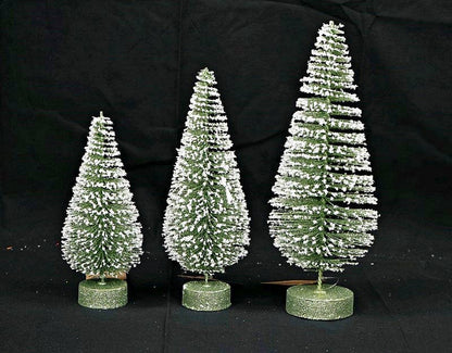 10in Snowy Bottle Brush Mini Tree