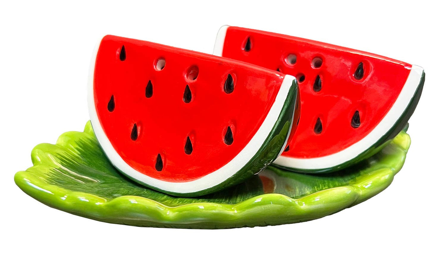 Watermelon Salt & Pepper Set w/ Plate