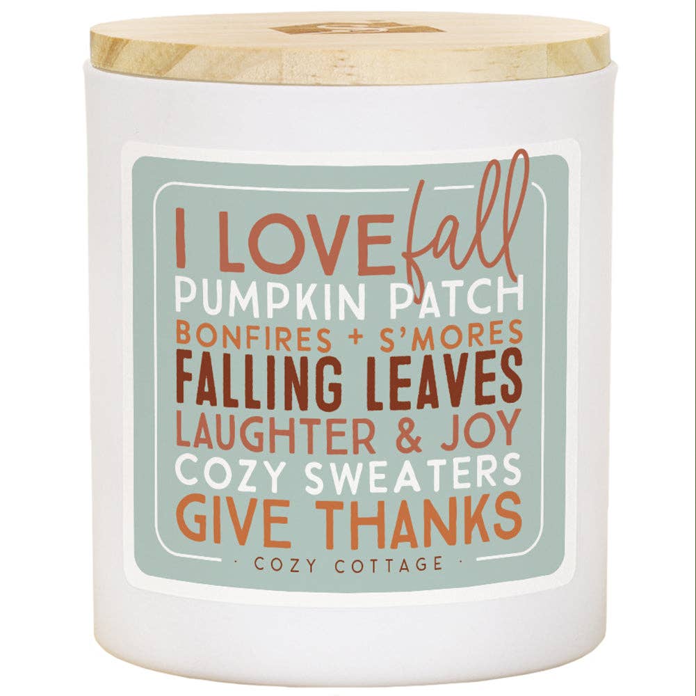 I Love Fall List - Cozy Cottage Scented Soy Candle