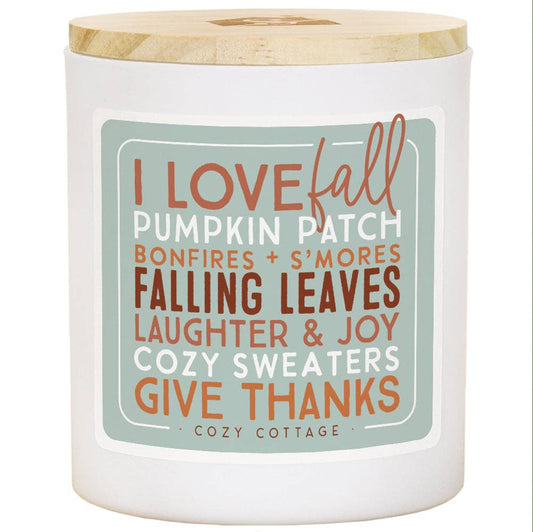 I Love Fall List - Cozy Cottage Scented Soy Candle