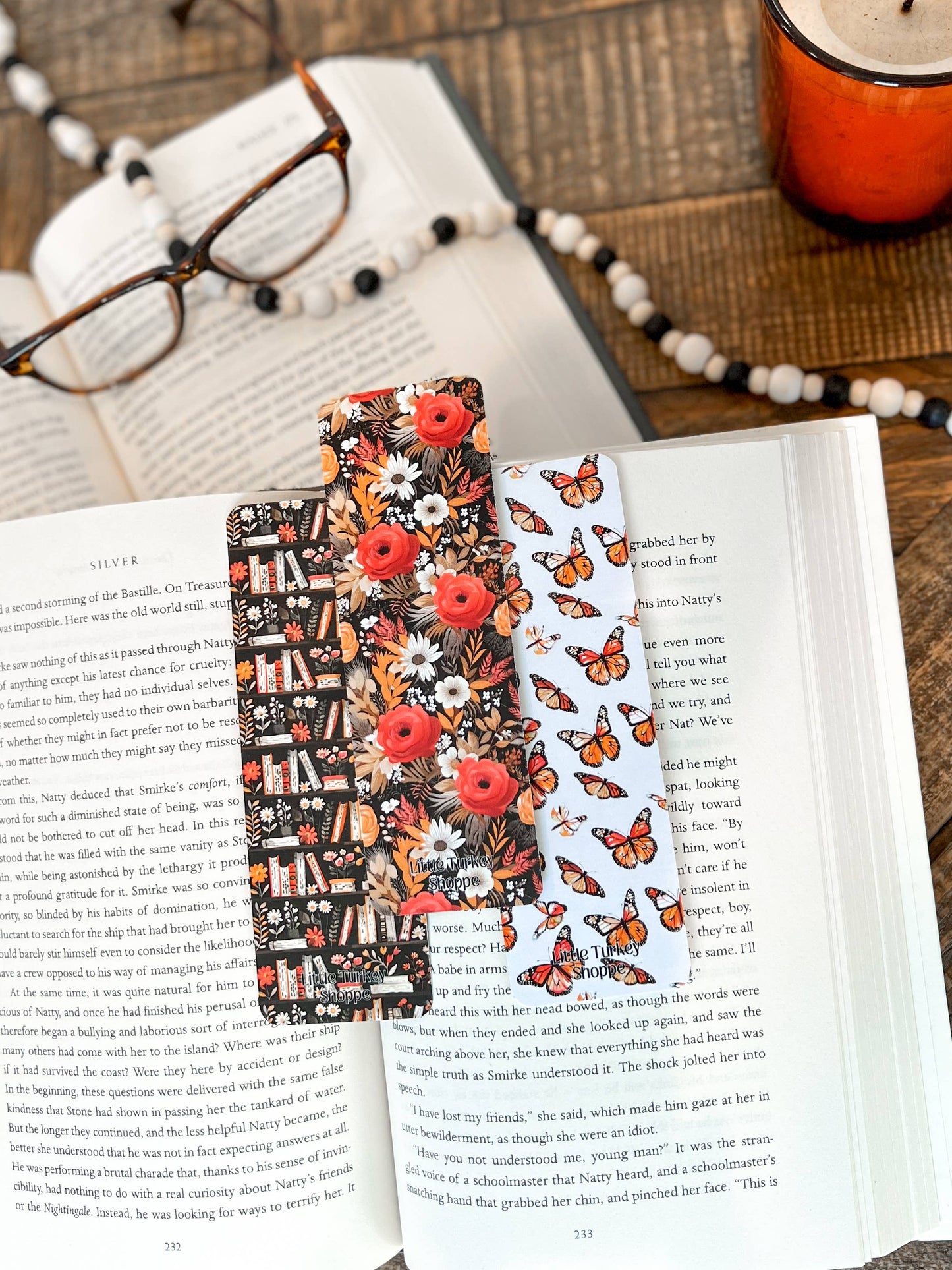 Rust Floral Bookmark