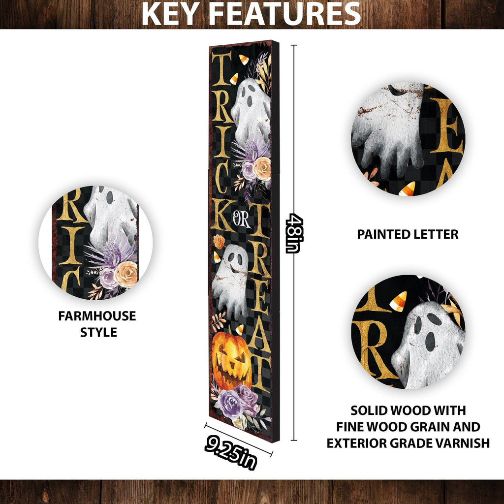 48in Trick or Treat Halloween Porch Sign