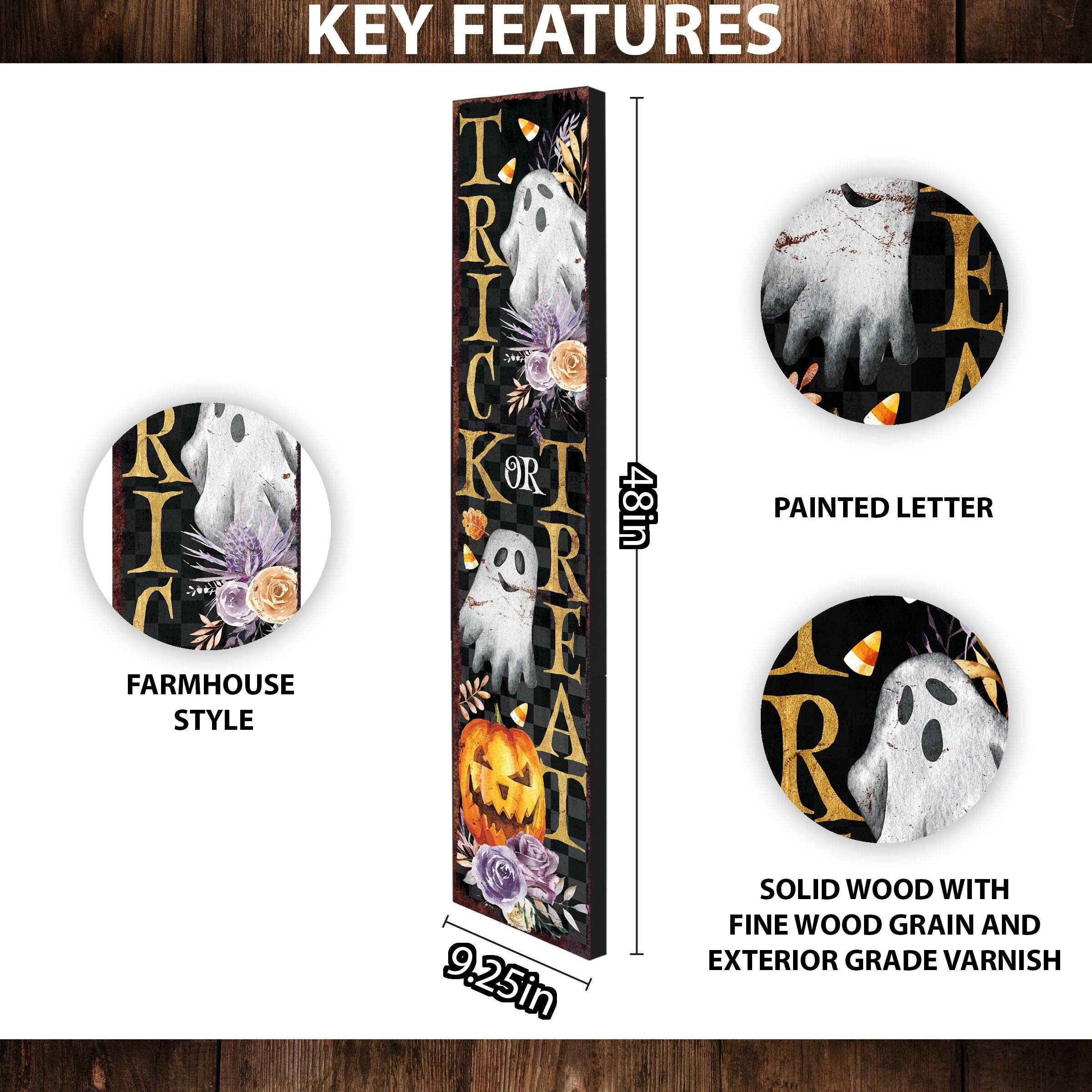 48in Trick or Treat Halloween Porch Sign