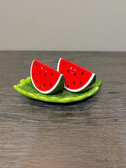 Watermelon Salt & Pepper Set w/ Plate