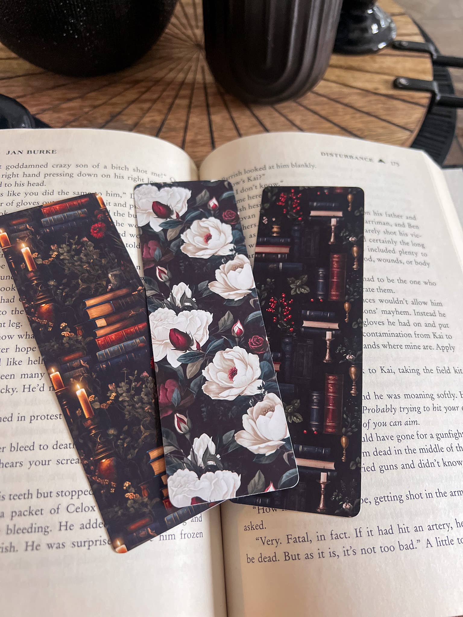 Dark Floral Bookmarks - Dark Academia