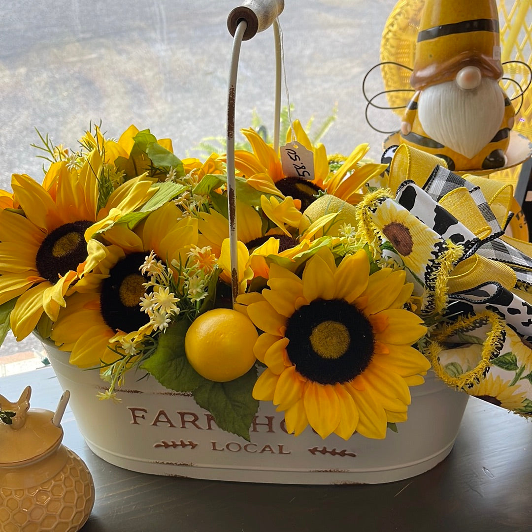 Sunflower Farmhouse Basket