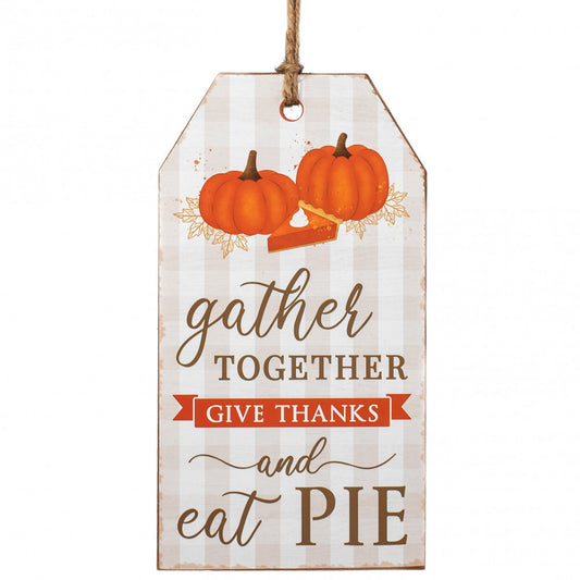 Wooden Tag Sign - Gather Together, Give Thanks