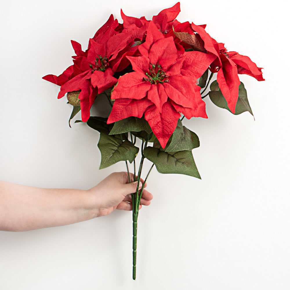 21" Poinsettia Bush: Red