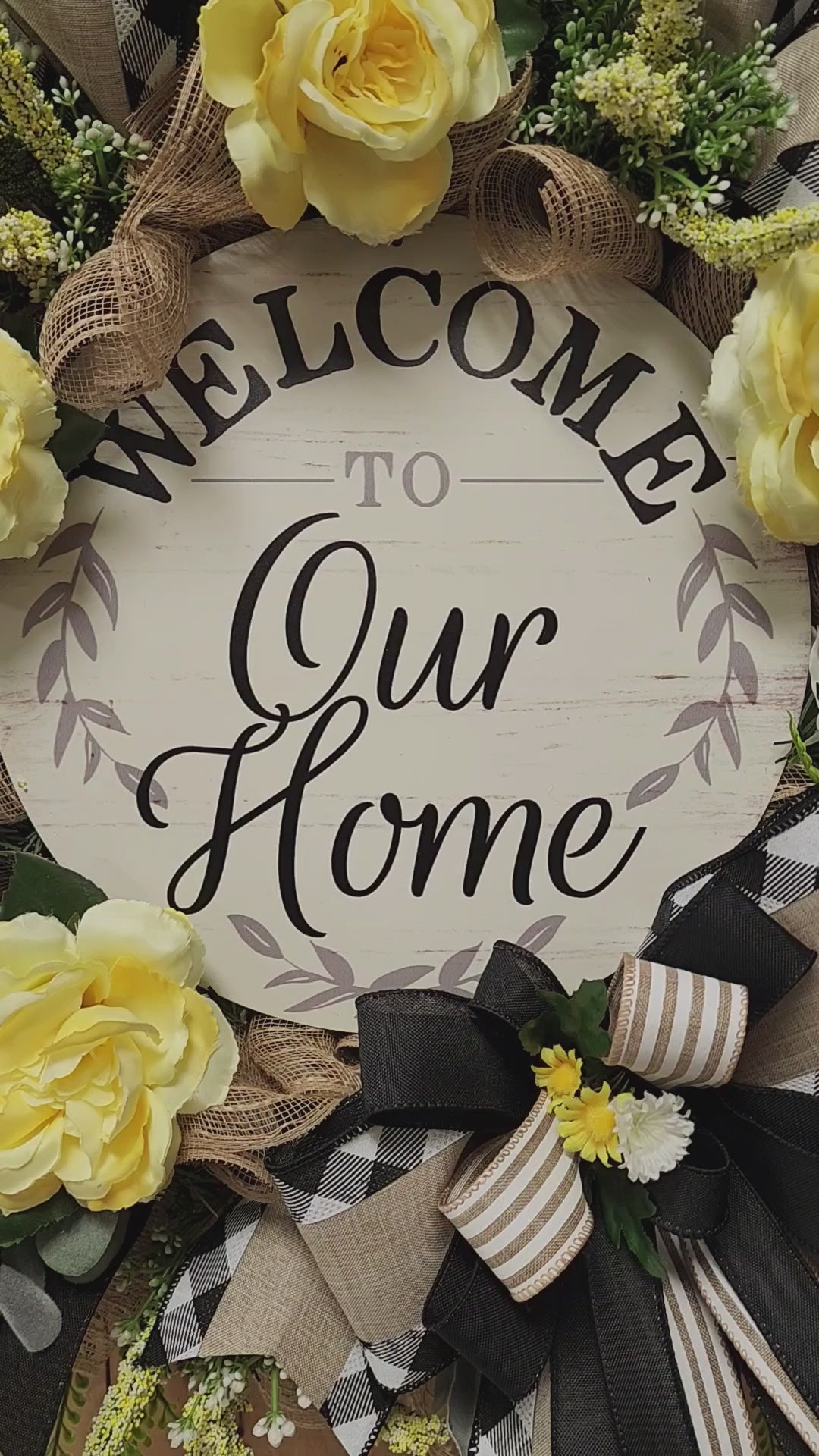 Neutral Yellow Rose Everyday Mesh Wreath