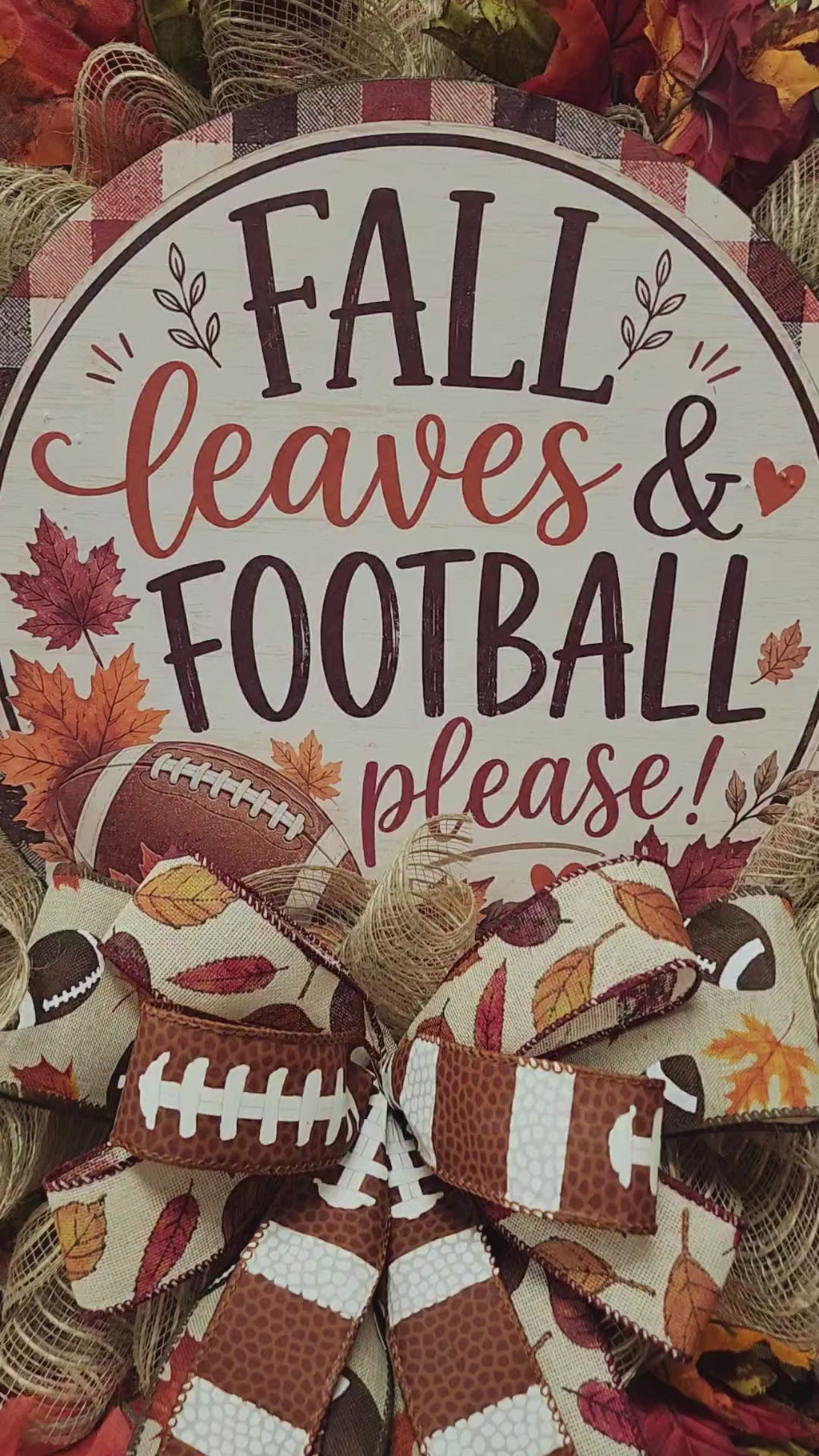 Fall & Football Mesh Wreath