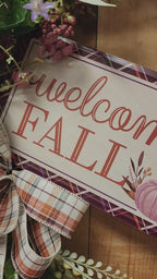 Purple & Burgundy Fall Floral Grapevine Wreath