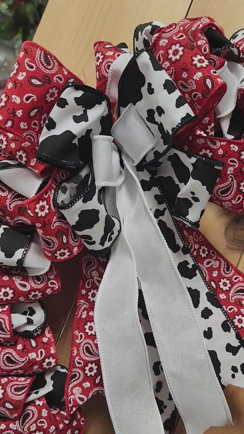 Cowprint Bandana Ribbon Wreath