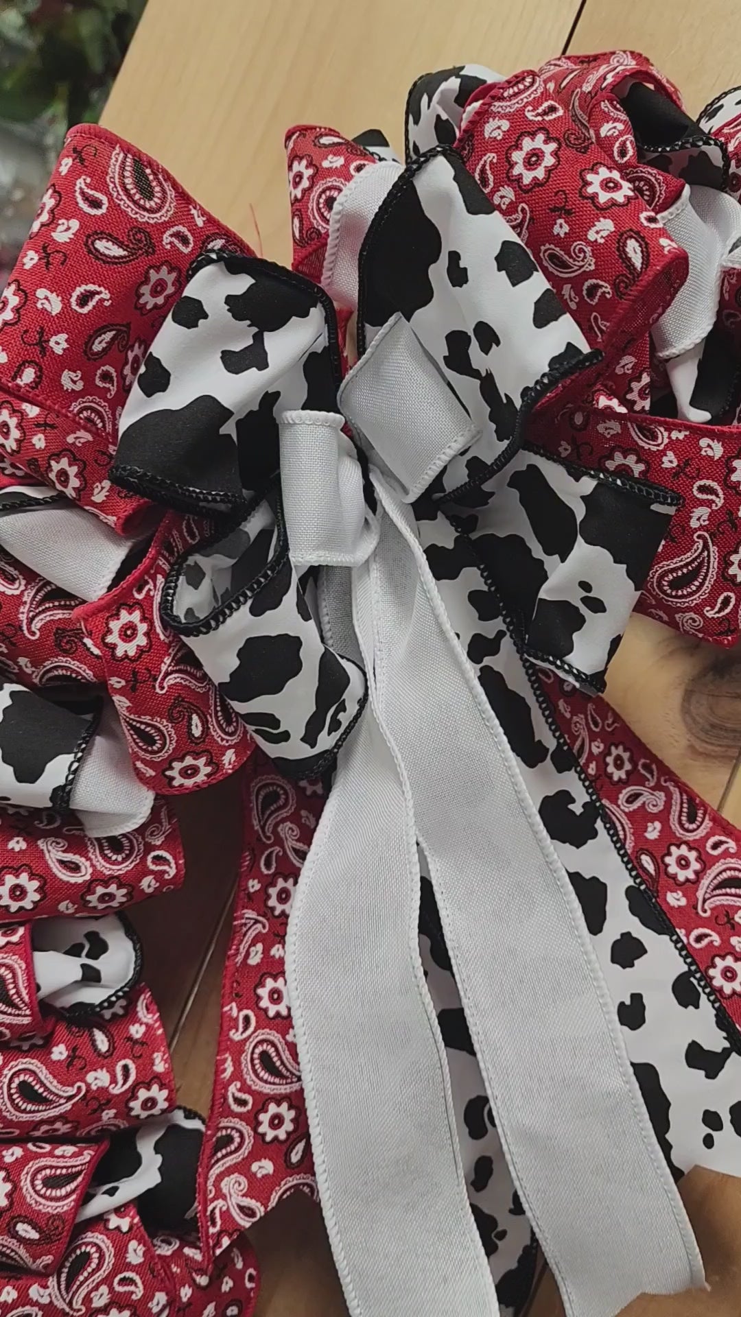 Cowprint Bandana Ribbon Wreath