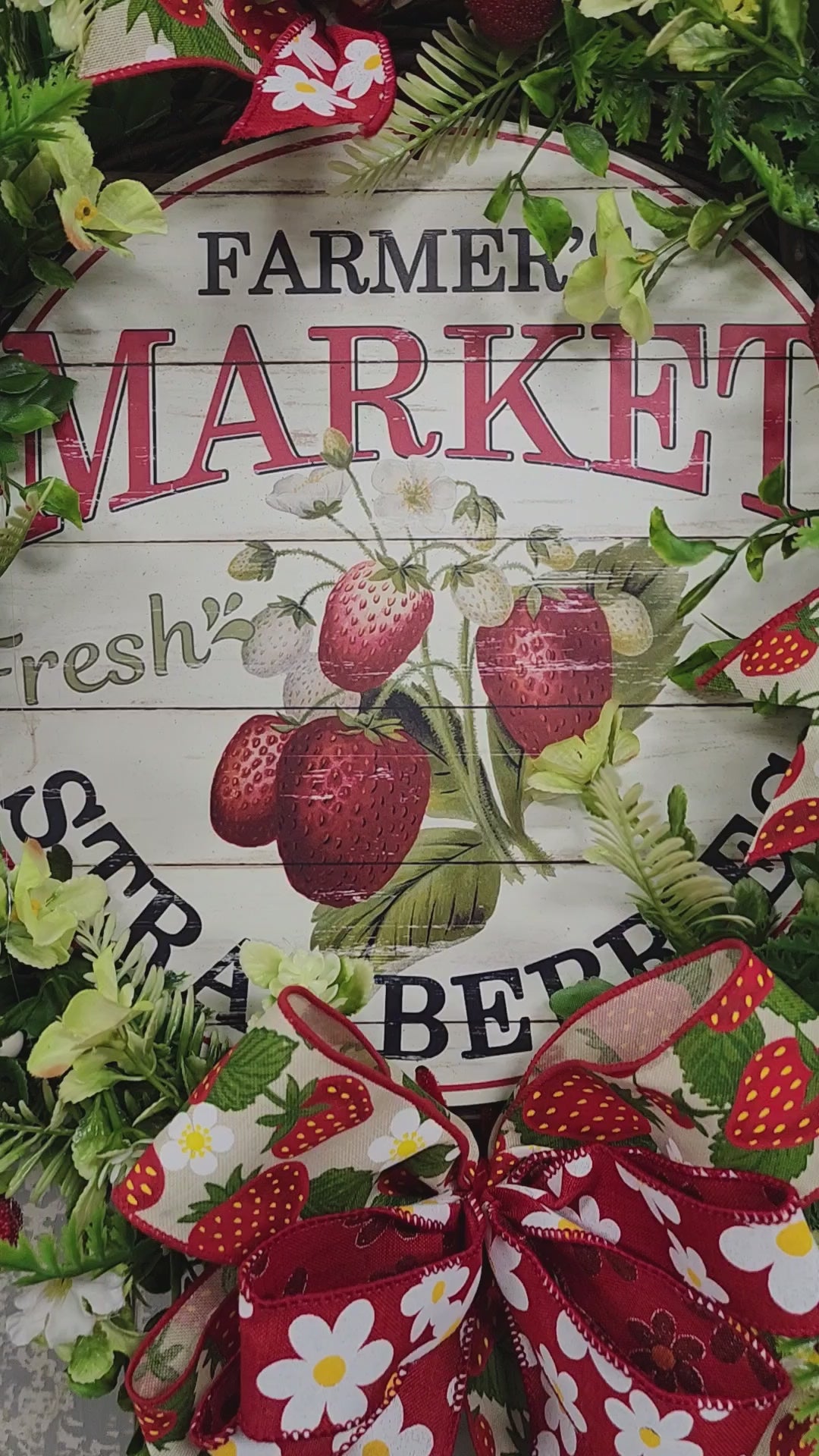 Small Strawberry Floral Grapevine Wreath