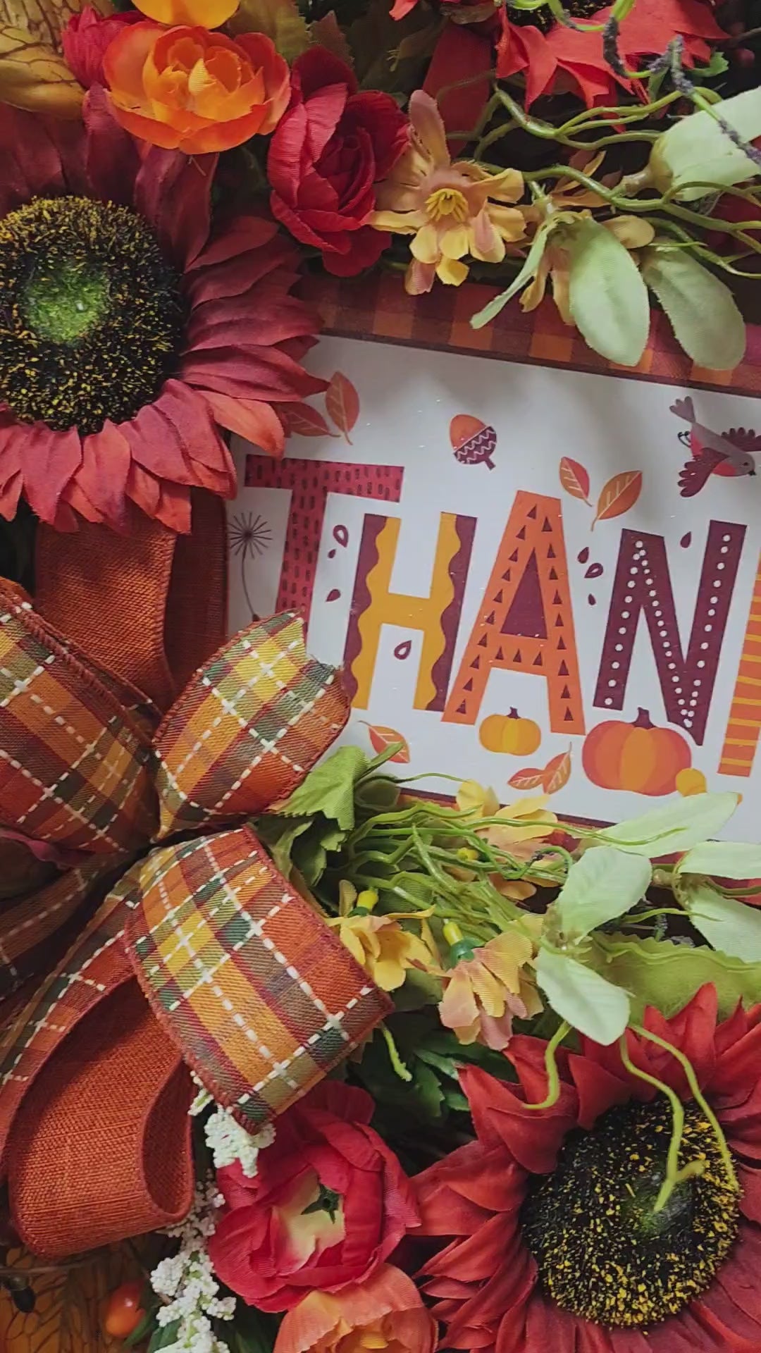 Thankful Fall Floral Grapevine Wreath