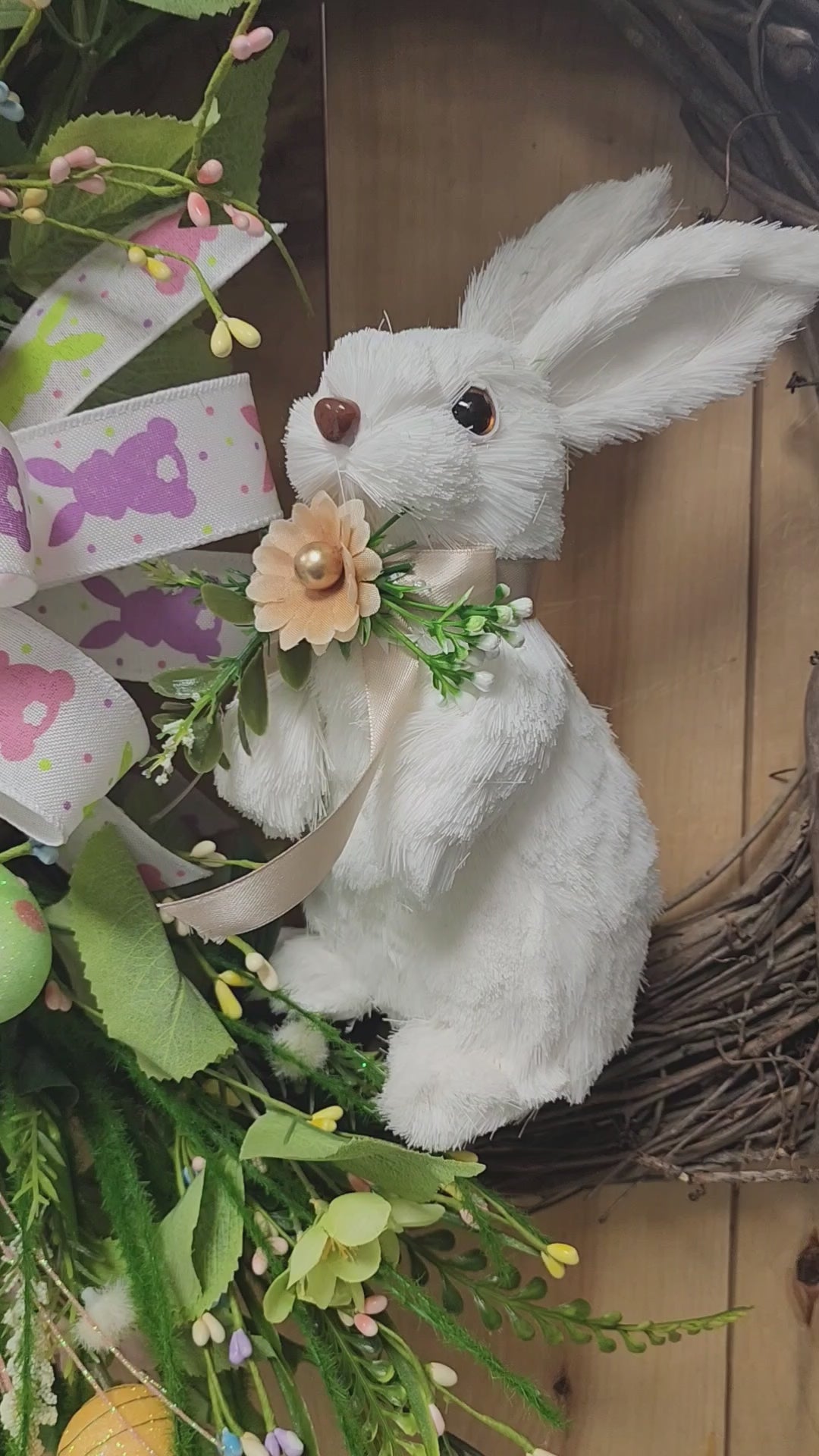 Easter Egg and Bunny Grapevine Wreath