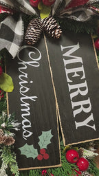 Black and White Christmas Swag with Tag Sign