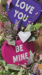 Candy Heart Valentine Grapevine Wreath