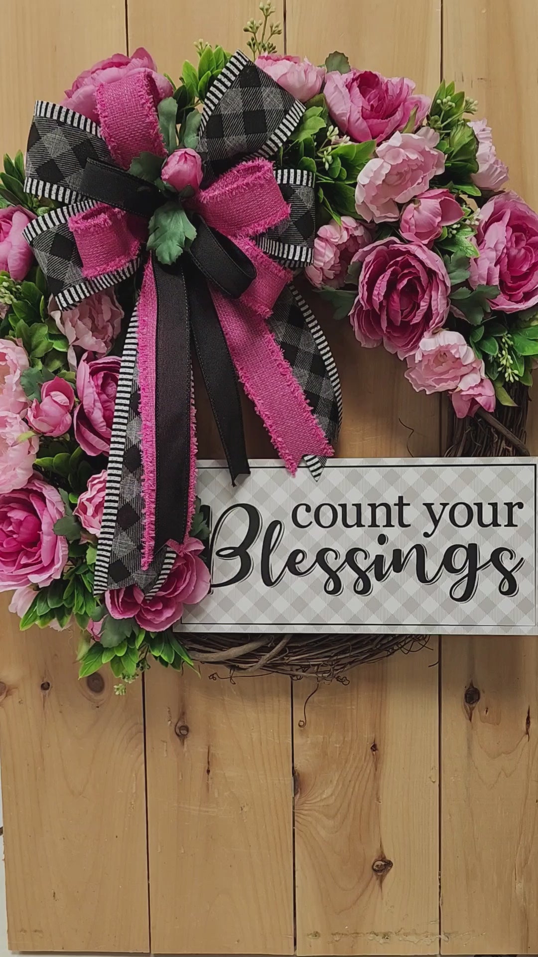 Pink Spring Floral Grapevine Wreath