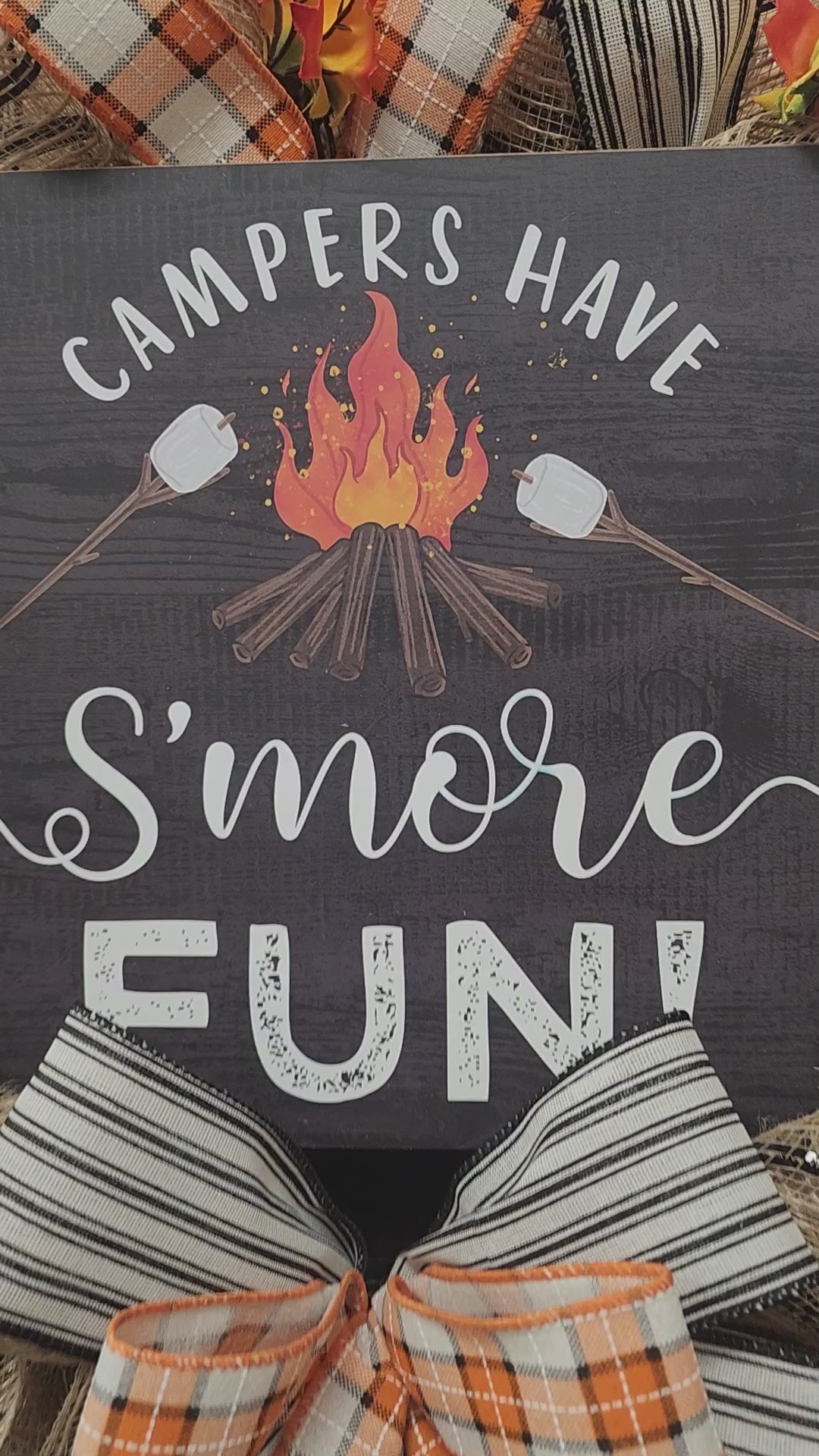 Camping Smore Mesh Wreath