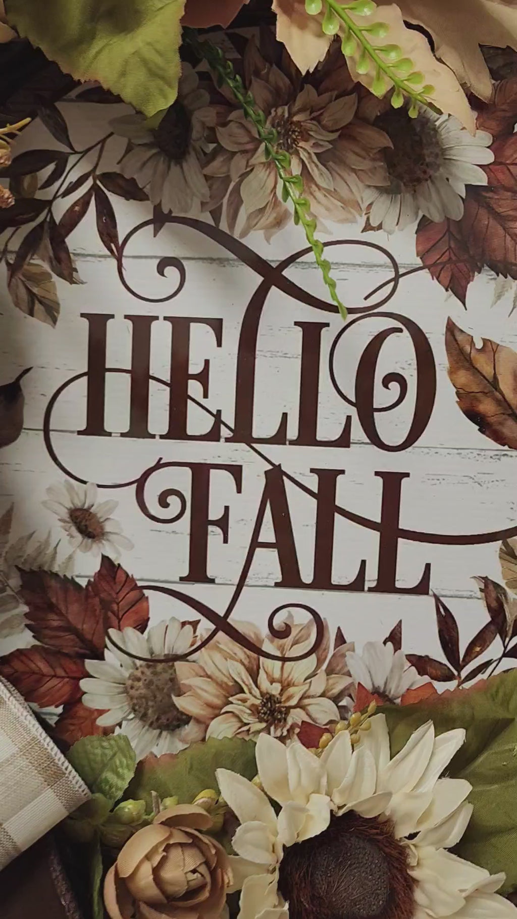 Neutral Fall Floral Grapevine Wreath