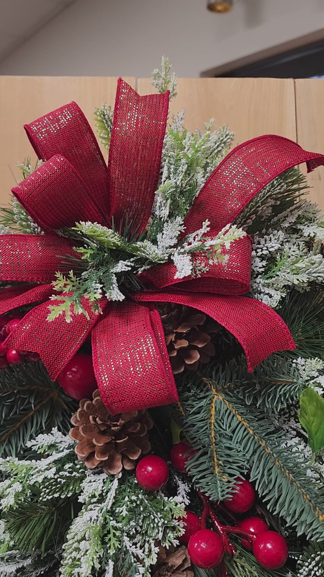 Snowy Berry Winter Pine Swag