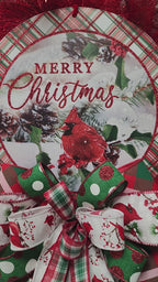 Cardinal Christmas Mesh Wreath