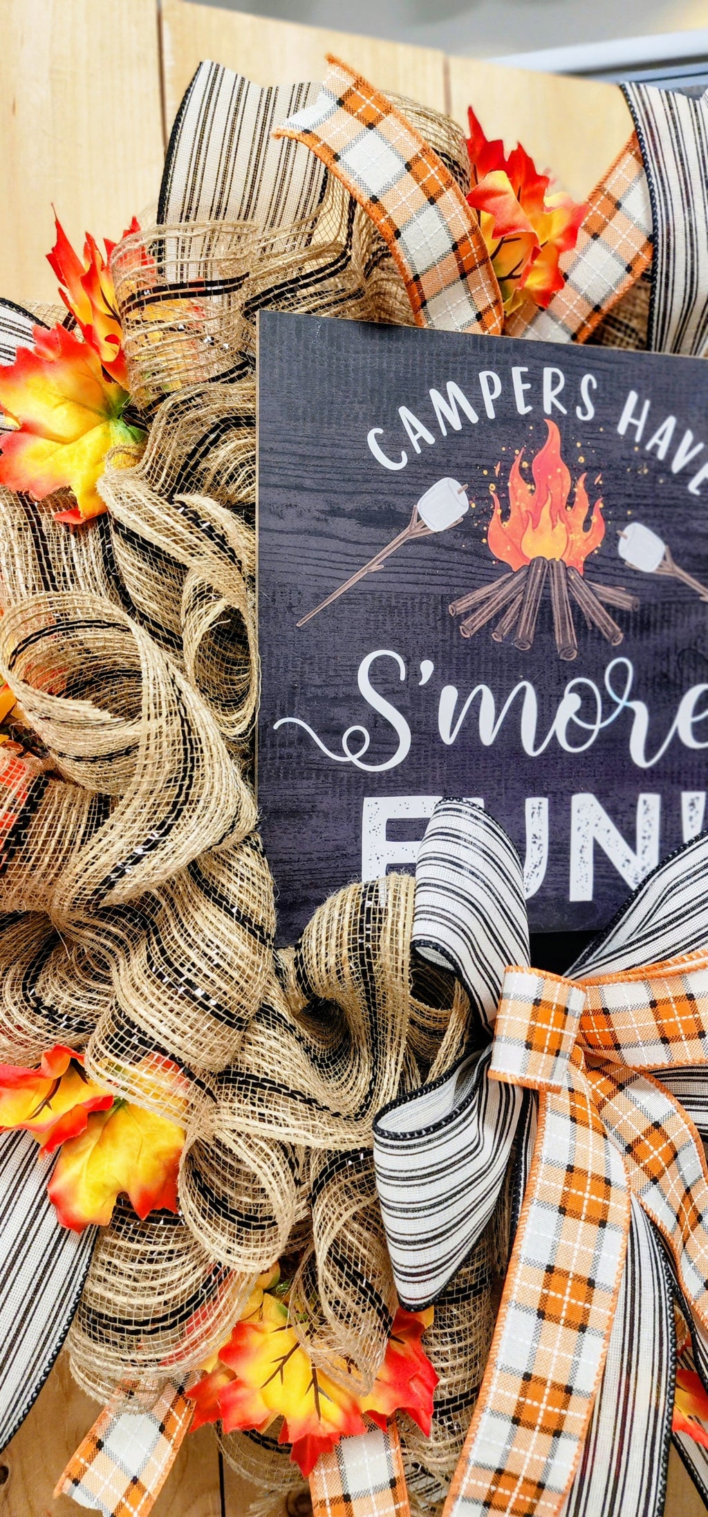 Camping Smore Mesh Wreath