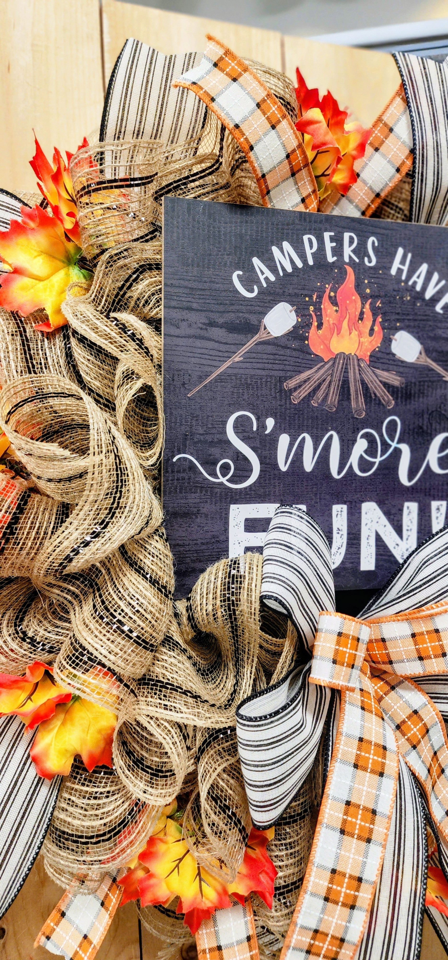 Camping Smore Mesh Wreath