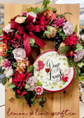 Floral Wine Lover Grapevine Wreath