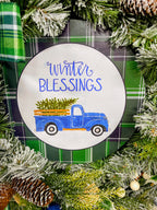 Blue Truck Winter Wreath