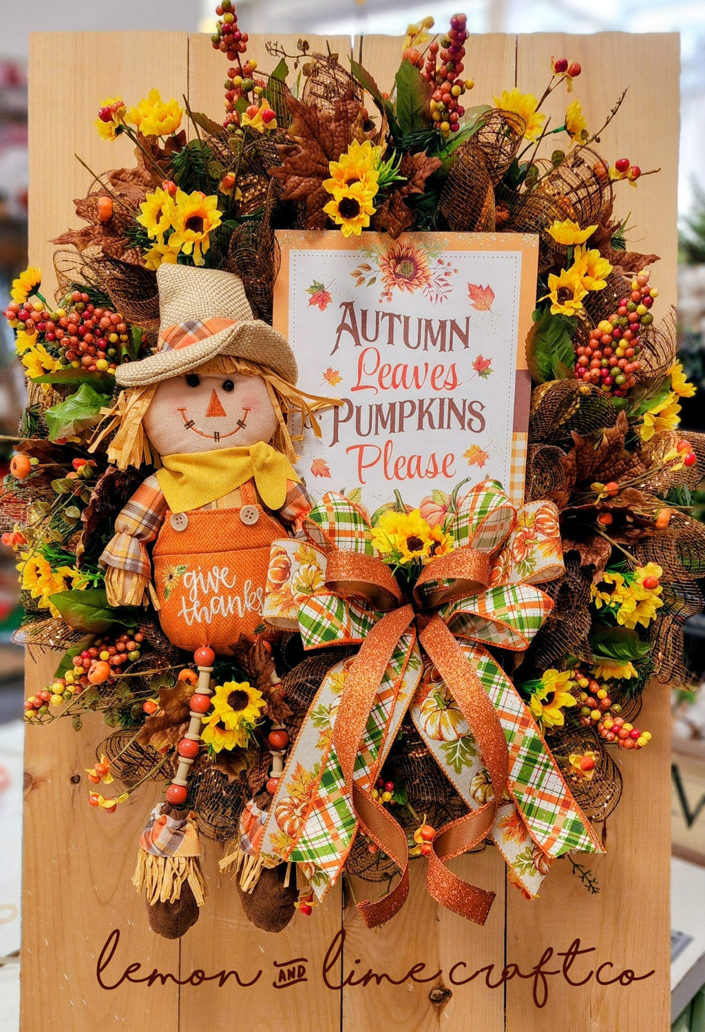 Autumn Pumpkin & Sunflower Wreath