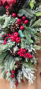 Snowy Berry Winter Pine Swag