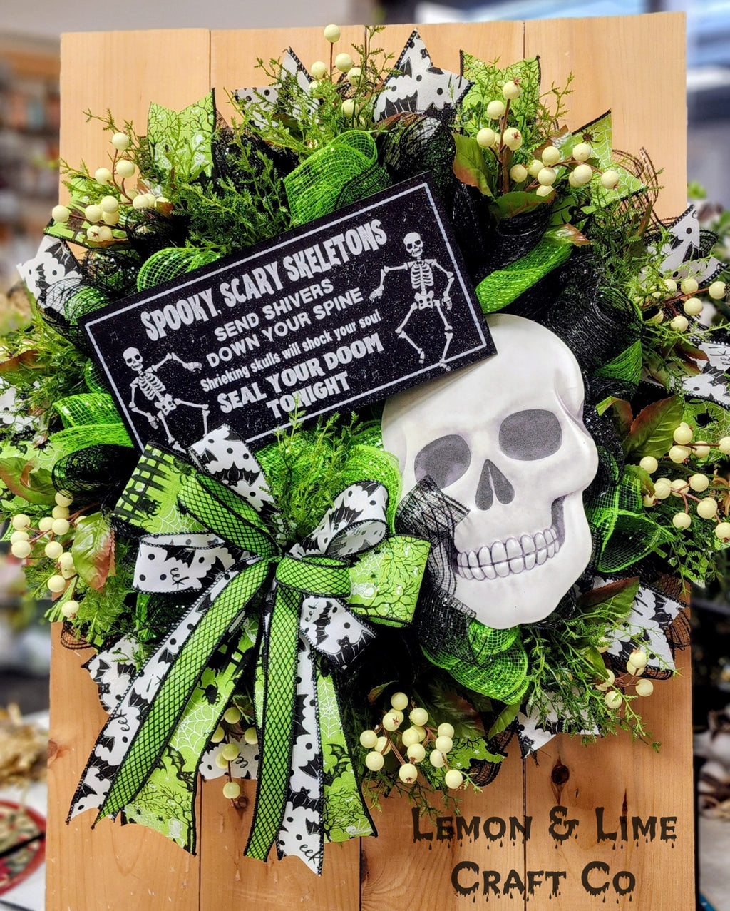 Spooky Scary Skeletons Halloween Wreath