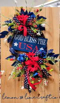Floral Patriotic Grapevine Wreath