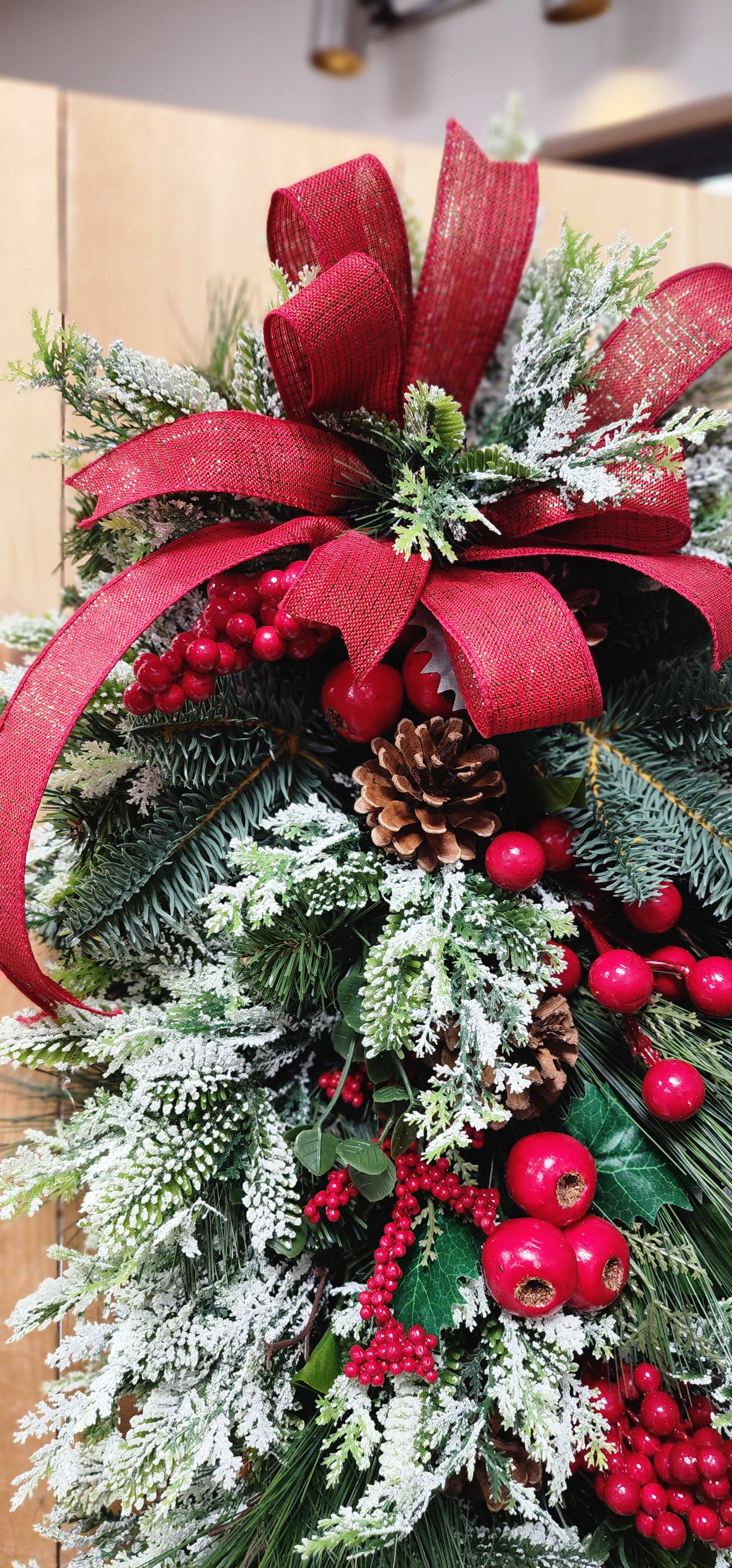 Snowy Berry Winter Pine Swag