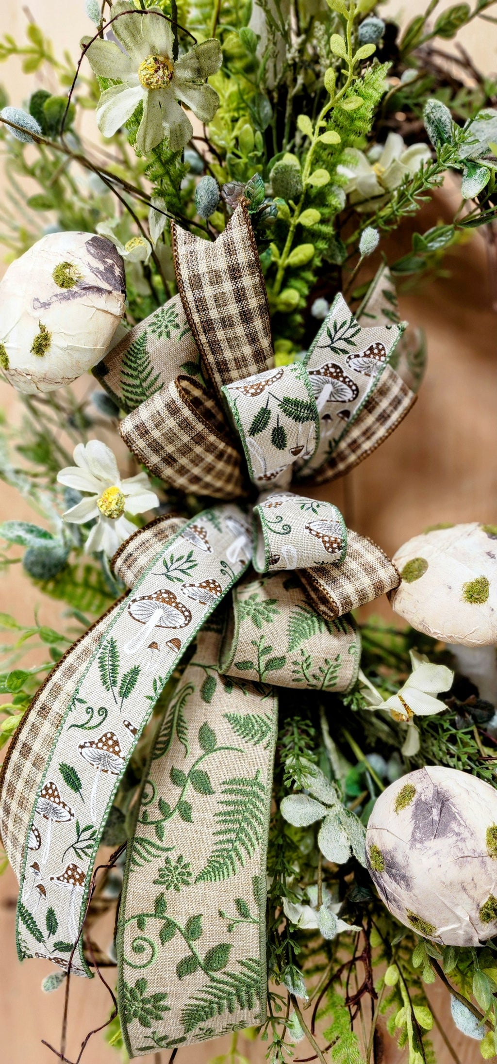 Natural Woodsy Mushroom Grapevine Wreath