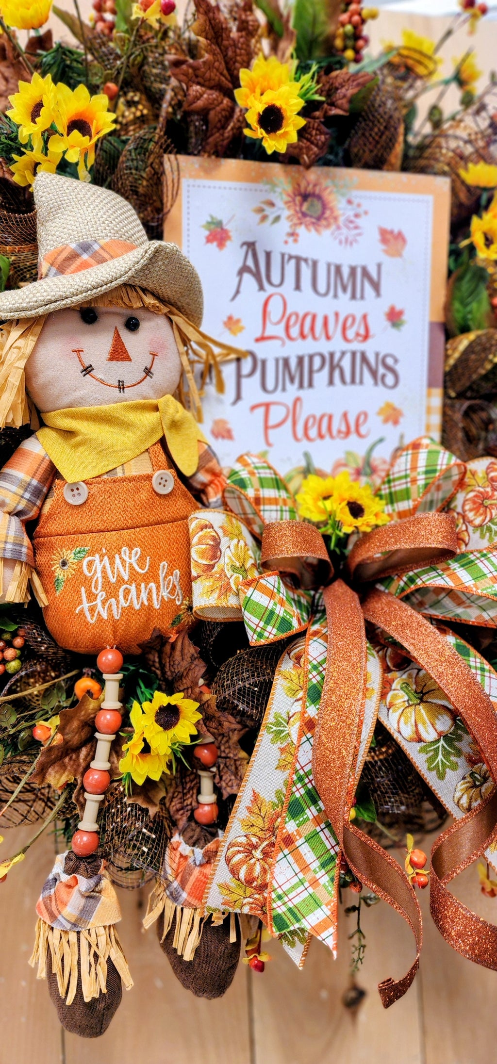 Autumn Pumpkin & Sunflower Wreath