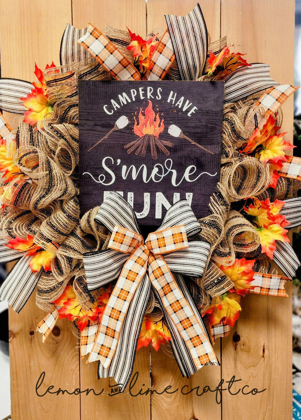 Camping Smore Mesh Wreath