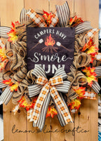 Camping Smore Mesh Wreath
