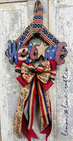 Patriotic Welcome Ribbon Wreath