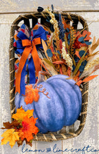 Blue Pumpkin Tobacco Basket Doorhanger