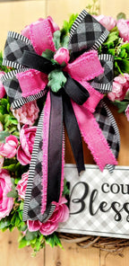 Pink Spring Floral Grapevine Wreath